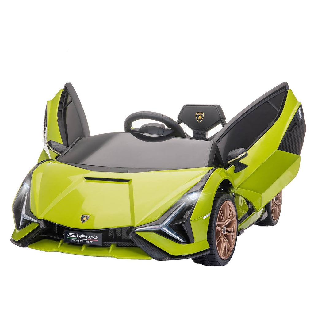 Voiture électrique enfant 12v sián sous licence lamborghini, télécommande, effets sonores, lumineux vert