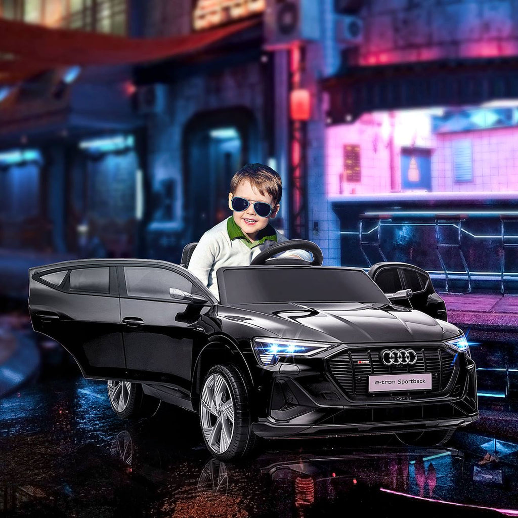 Voiture électrique enfant audi e-tron sportback s line 12 v 8 km/h max - effets sonores, lumineux - télécommande noir