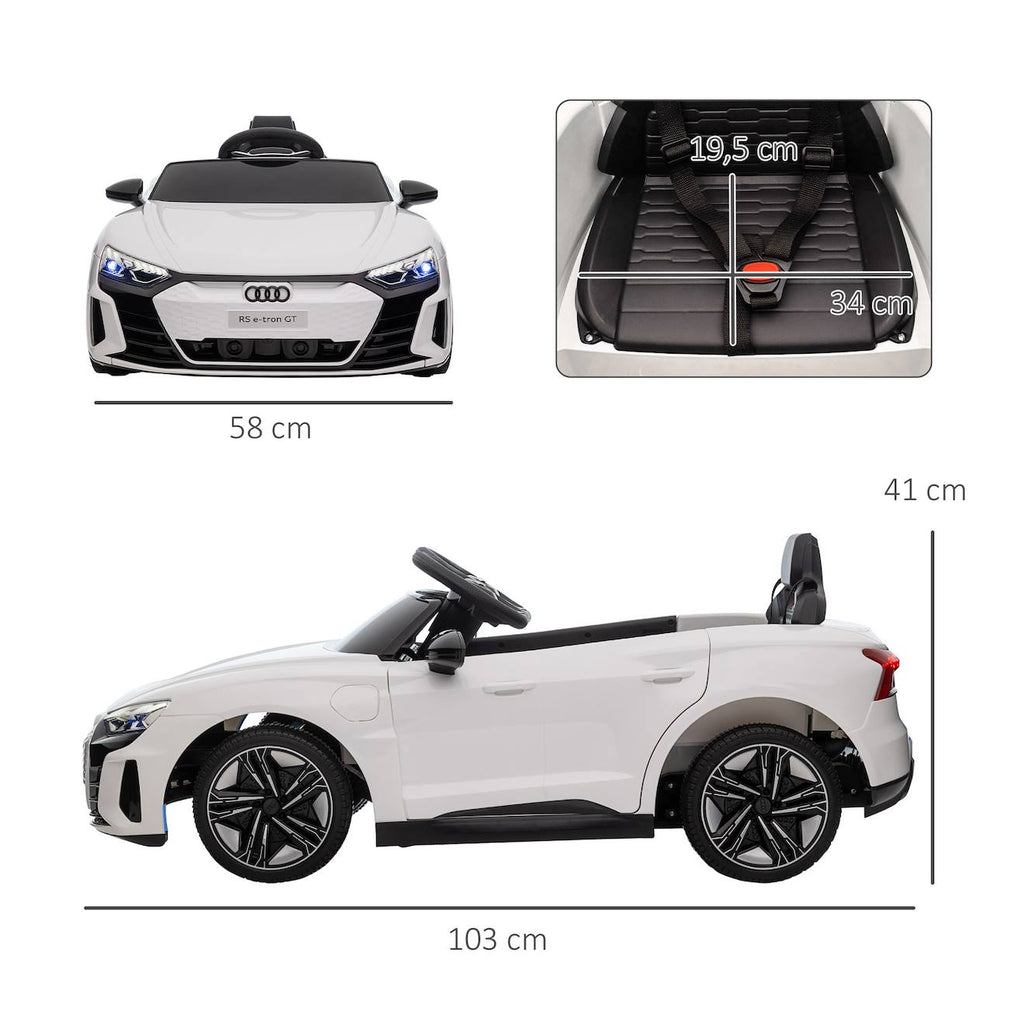 Voiture électrique enfant audi rs e-tron gt v max 5 km/h télécommande effets sonores lumineux blanc