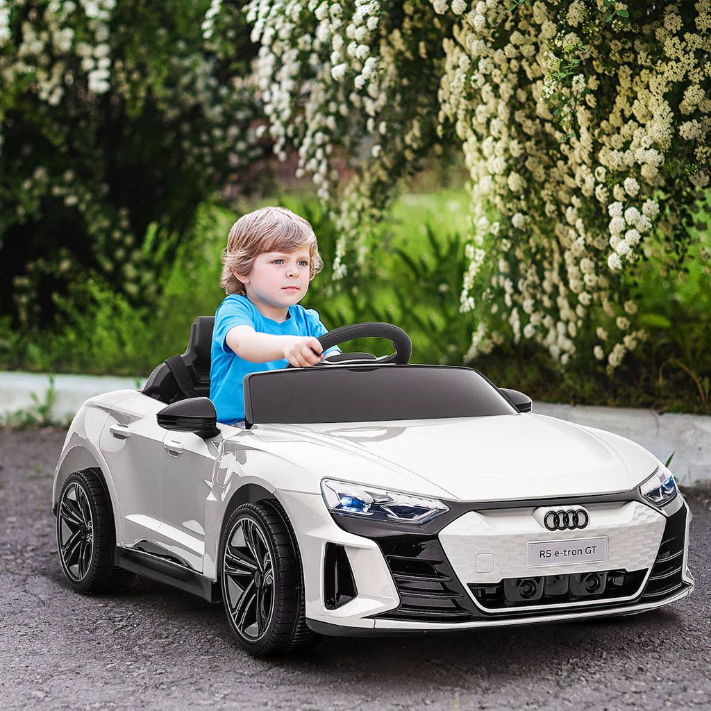 Voiture électrique enfant audi rs e-tron gt v max 5 km/h télécommande effets sonores lumineux blanc