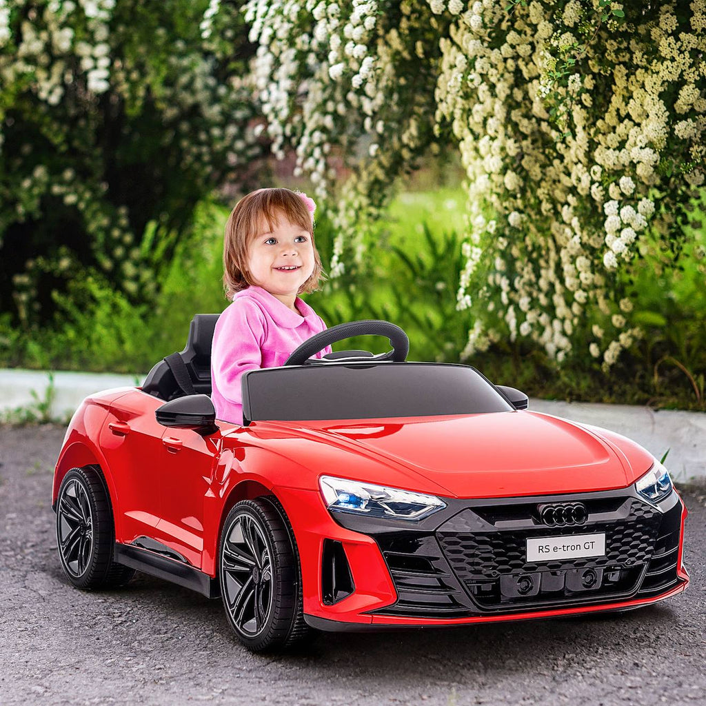 Voiture électrique enfant audi rs e-tron gt v max 5 km/h télécommande effets sonores lumineux rouge