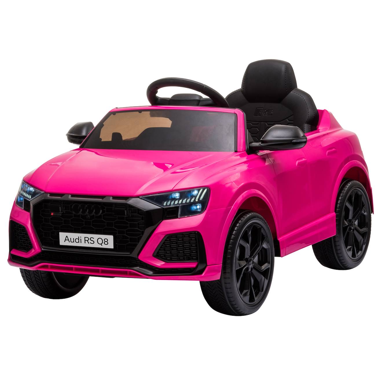 Voiture électrique enfant audi rs q8 - 2 moteurs - télécommande - effets sonores, lumineux rose