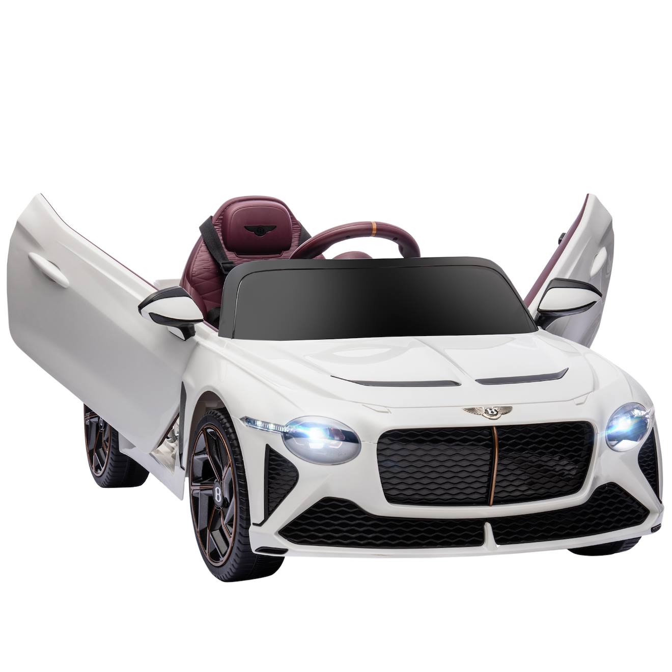 Voiture électrique enfant bentley bacalar 2 moteurs 2 x 25 w télécommande effets sonores et lumineux blanc
