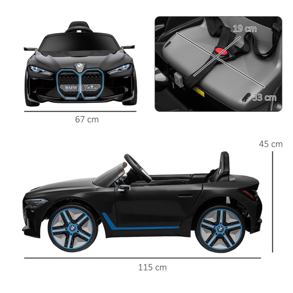 Voiture électrique enfant bmw i4 12v 5km/h max nombreux effets télécommande noir