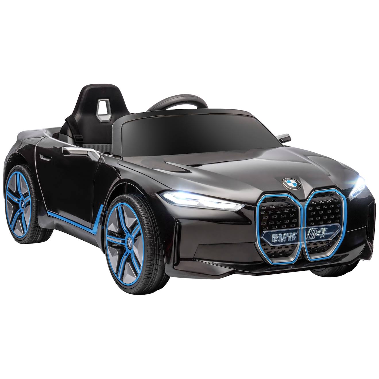 Voiture électrique enfant bmw i4 12v 5km/h max nombreux effets télécommande noir