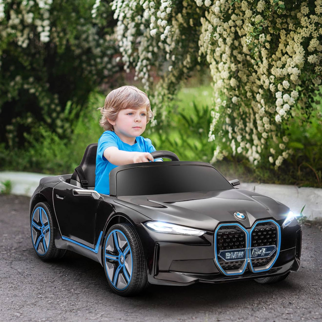 Voiture électrique enfant bmw i4 12v 5km/h max nombreux effets télécommande noir
