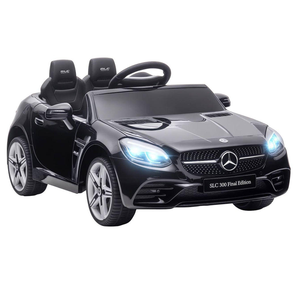 Voiture électrique enfant mercedes slc 300 6 v 5 km/h max télécommande effets sonores lumineux noir