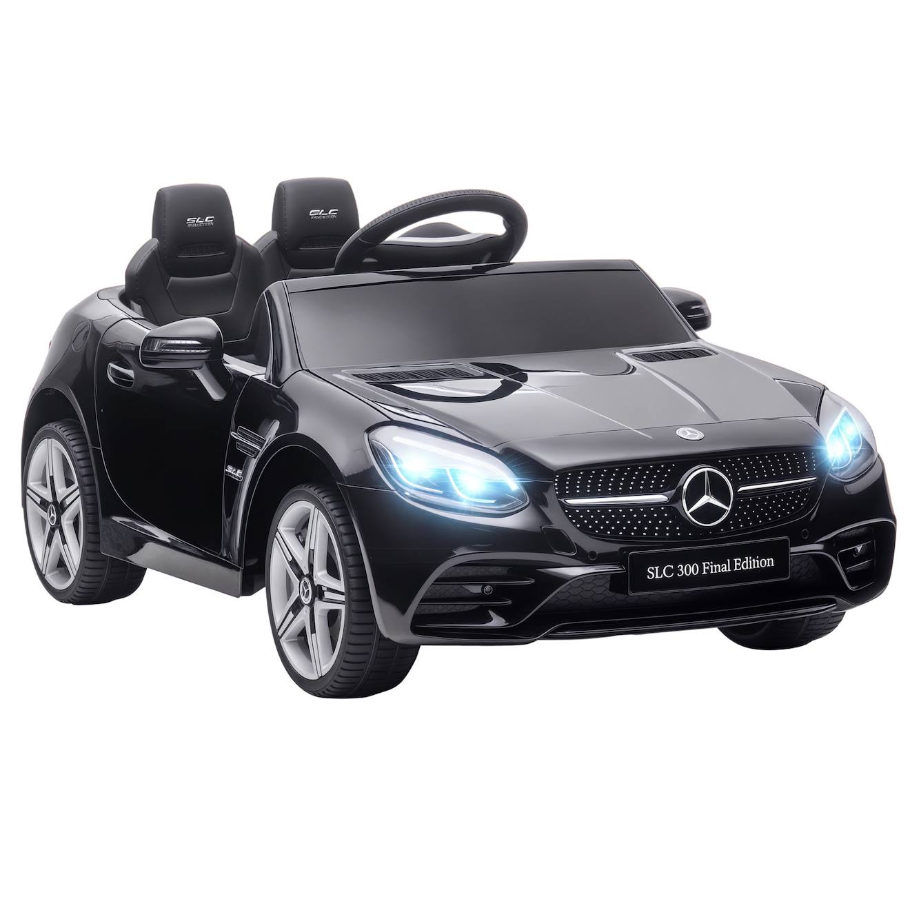Voiture électrique enfant mercedes slc 300 6 v 5 km/h max télécommande effets sonores lumineux noir