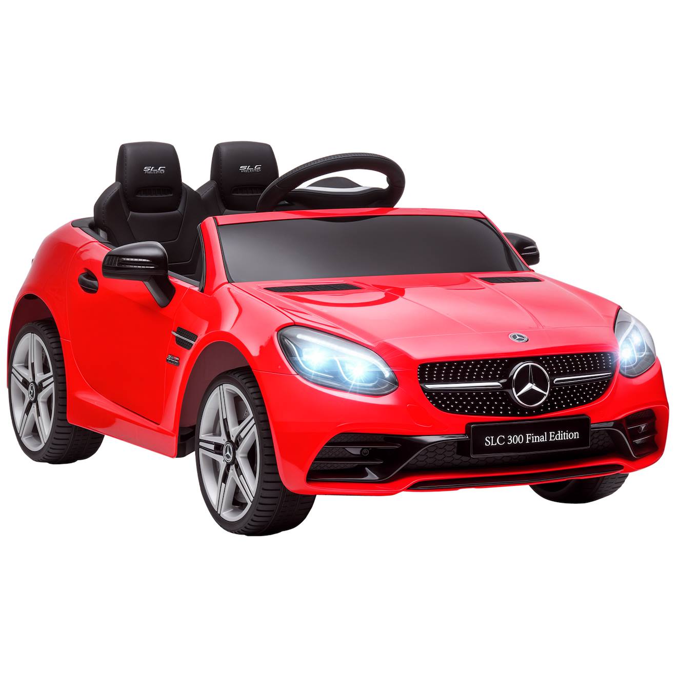 Voiture électrique enfant mercedes slc 300 6 v 5 km/h max télécommande effets sonores lumineux rouge