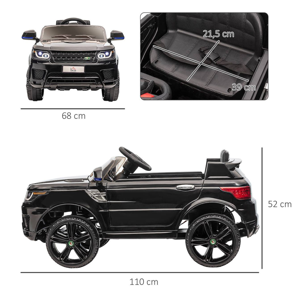 Voiture électrique enfant suv 4x4 - 12v, 5km/h max - télécommande - nombreux effets noir