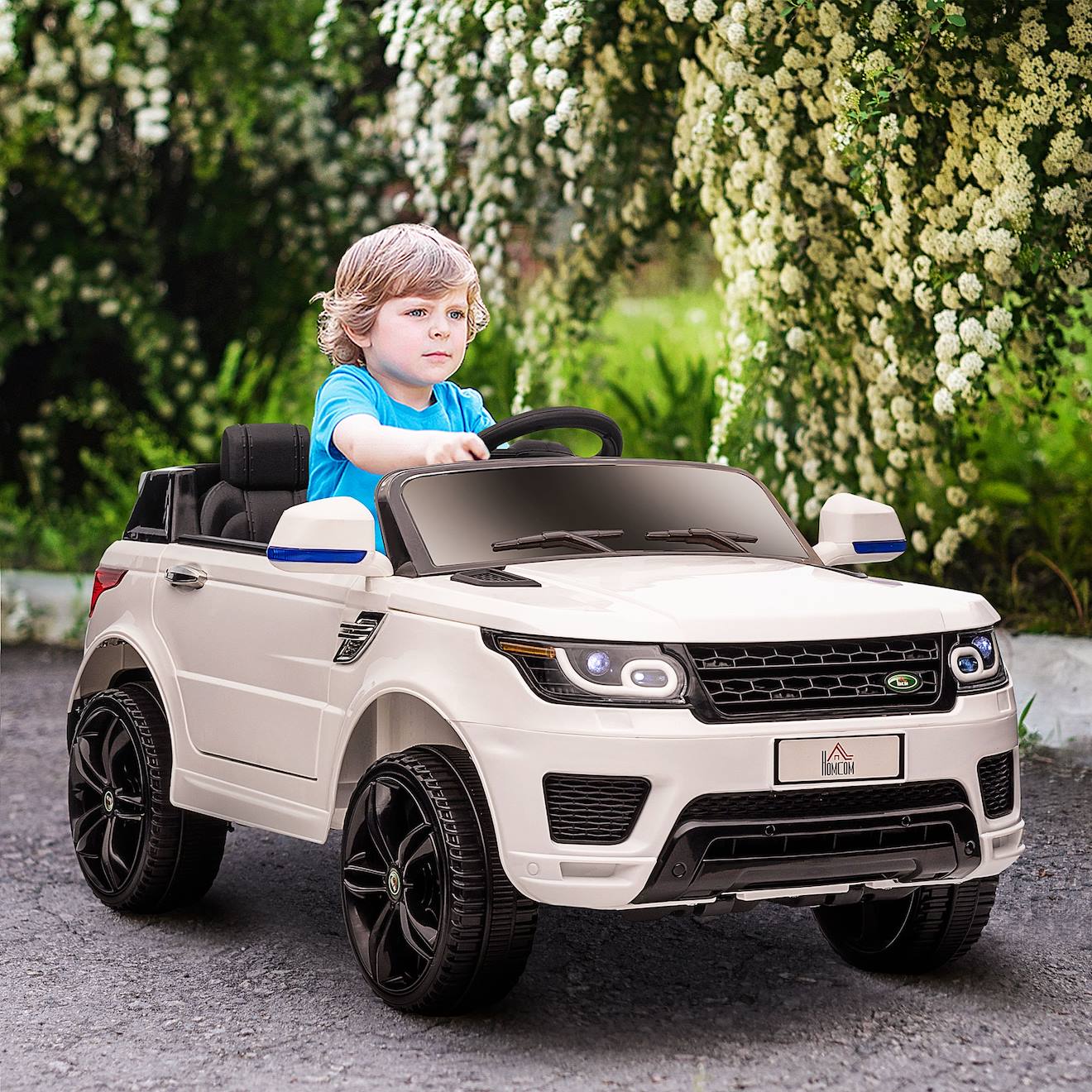 Voiture électrique enfant suv 4x4 - 12v, 5km/h max - télécommande - nombreux effets blanc