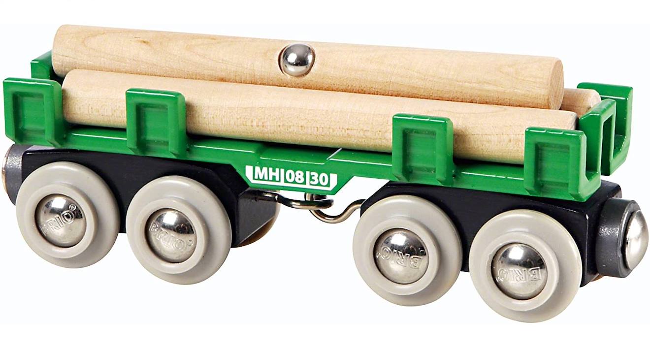 Wagon convoyeur de bois vert