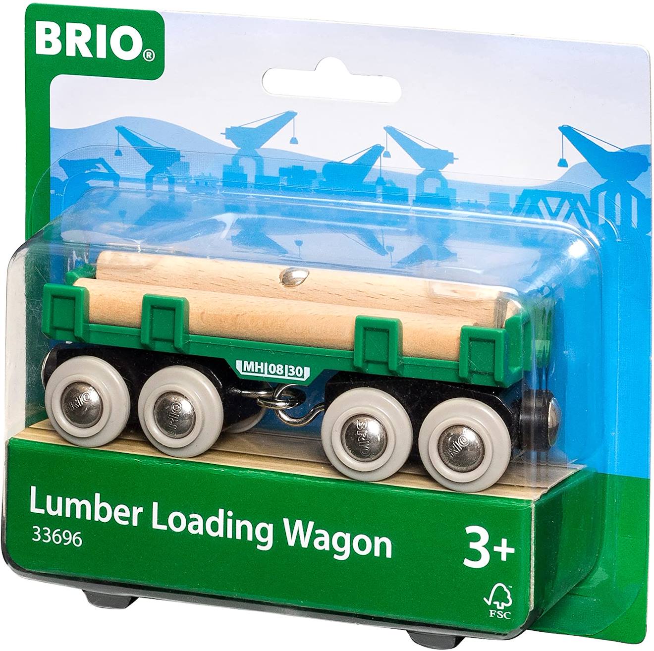Wagon convoyeur de bois vert