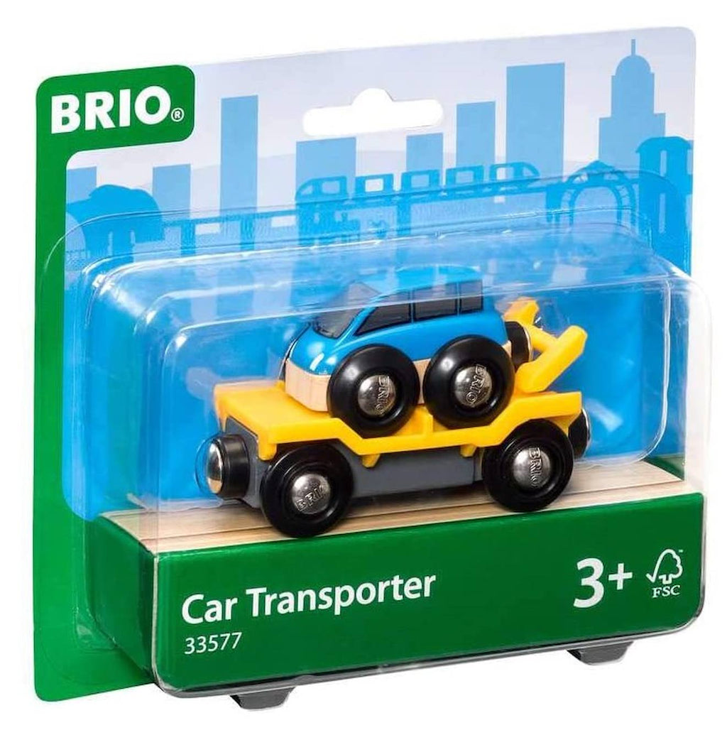 Wagon transport de voiture bleu