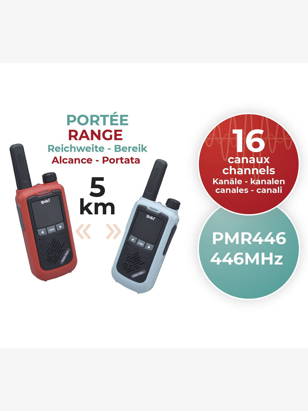 Walkie talkie rechargeable rouge