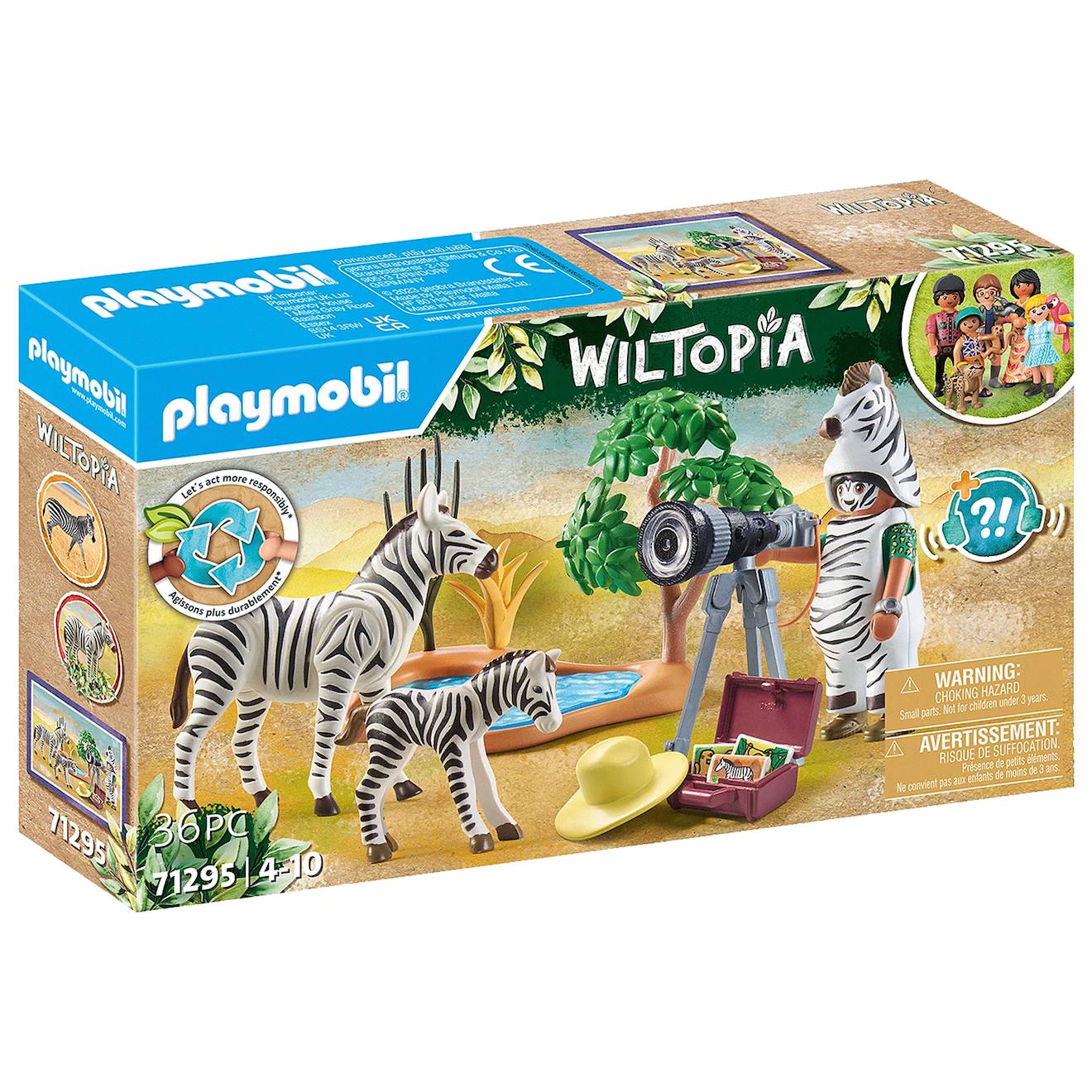 Wiltopia photographe avec déguisement et zèbres 71295 multicolore