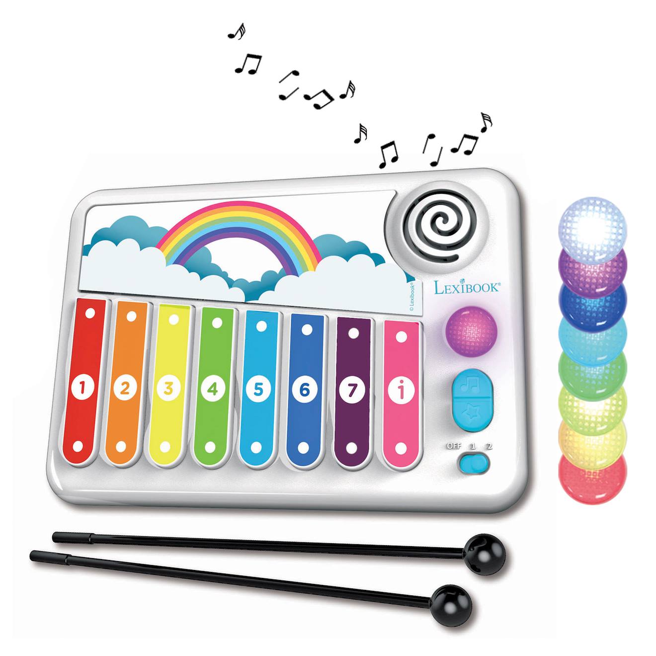 Xylophone avec apprentissage lumineux de la musique blanc