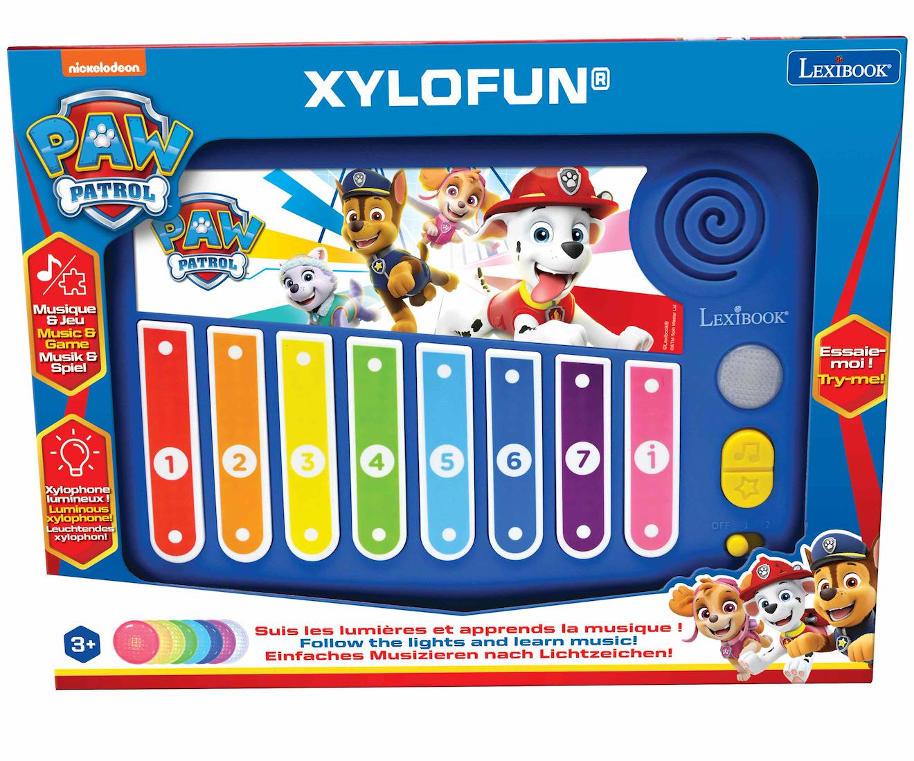Xylophone Pat' Patrouille avec apprentissage lumineux de la musique bleu
